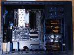 Motherboard mounted inside the case